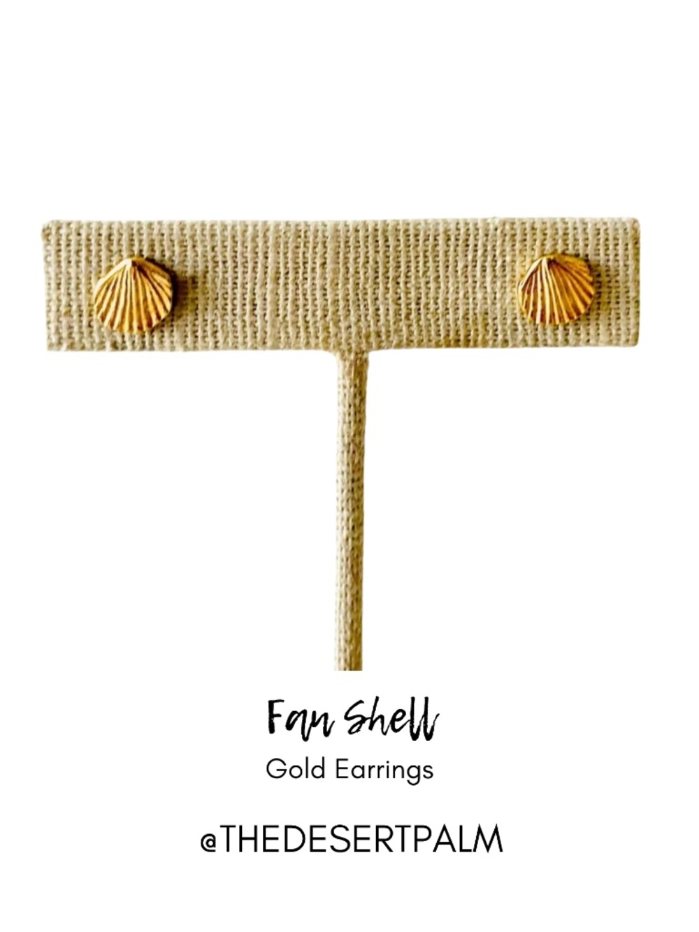 18K Gold Vermeil Fan Shell Stud Earrings Handmade Hawaii